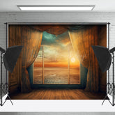 Lofaris Vintage Room Window Sunset Scenery Photo Backdrop